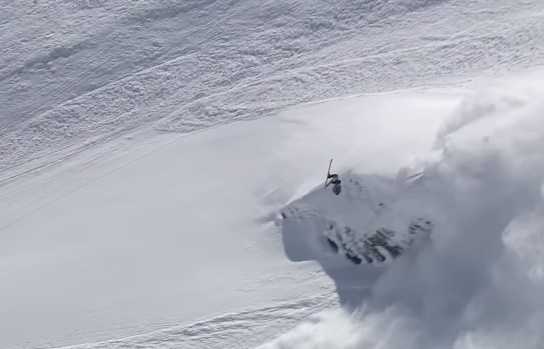 Outruns Avalanche With Backflip Picture Image Photo