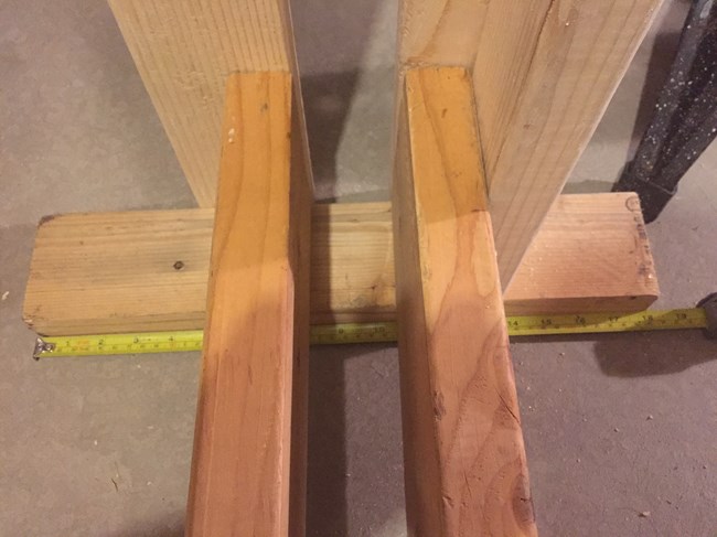 Base for back of rack cut to a length of 18" inches.